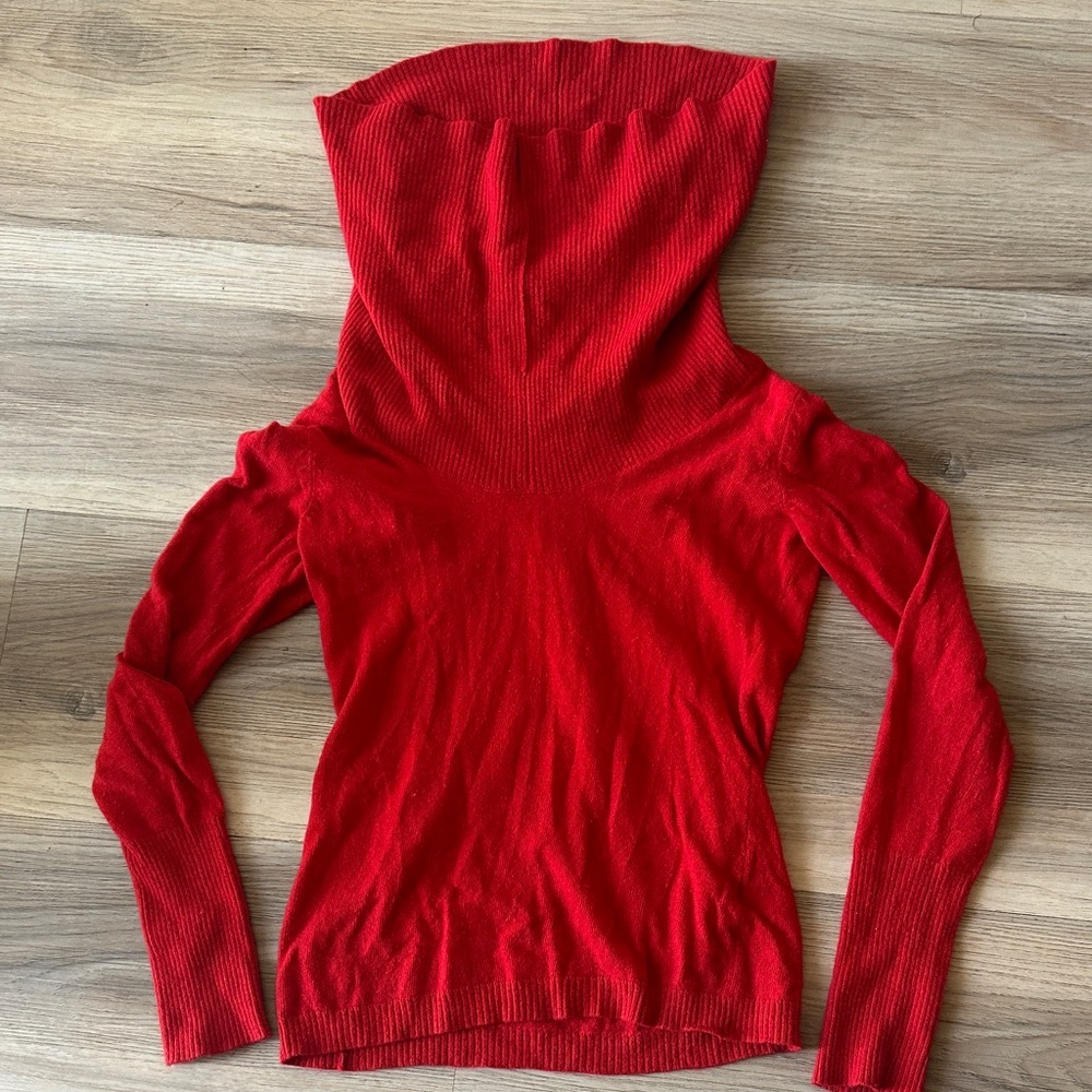 Banana Republic Women’s Red Cowl Neck Sweater w/ Italian wool xs NEW YEAR SALE! - Picture 5 of 7